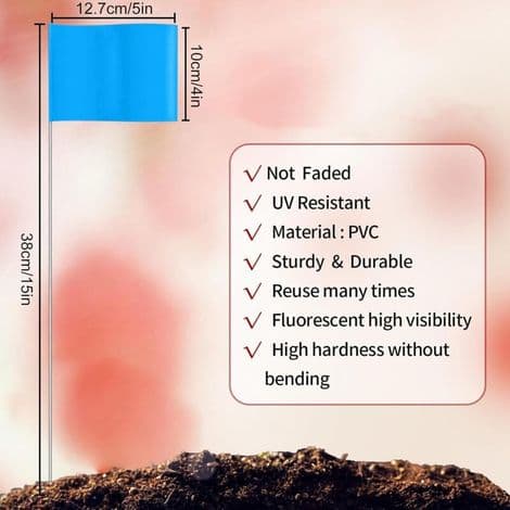 Plenmarkeringsflagg - 100 stk fluorescerende vimpler for