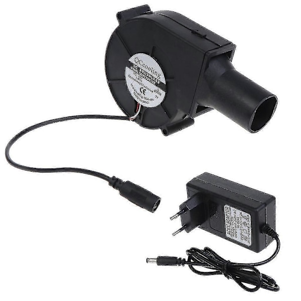 BBQ Luftblæser 12V Strømventilator Justerbar Hastighedsregulator BBQ Ventilator EU Stik