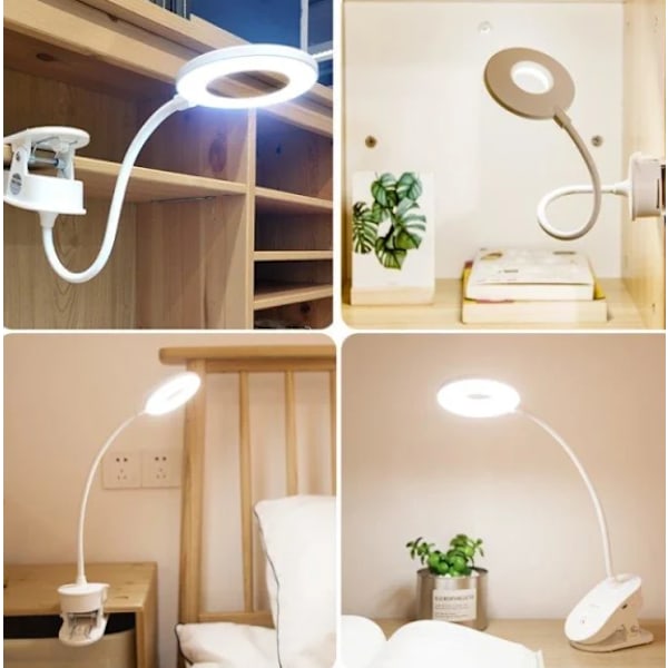 Laddningsbar LED-lampa med klämma - Dimbar
