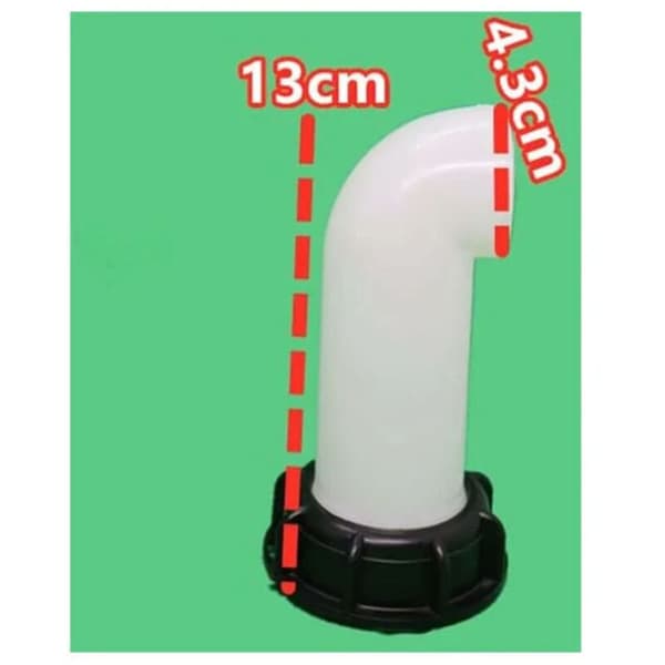 st Vattentank Munstycksventil. Vattentankventil. 60mm IBC Vattentankadapter. För död IBC-tank (vit)