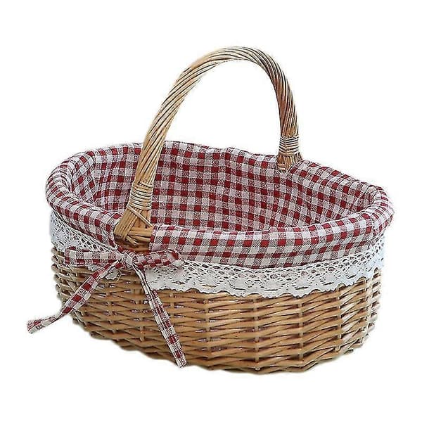 Presentkorgar av rotting Tom Oval Pil Flätad Picknickkorg