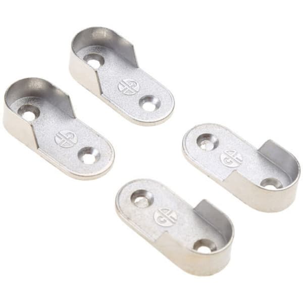 Sett med 4 ovale stangfester i legering – Matchende runde stangfester – Forsterkede metallstangfester