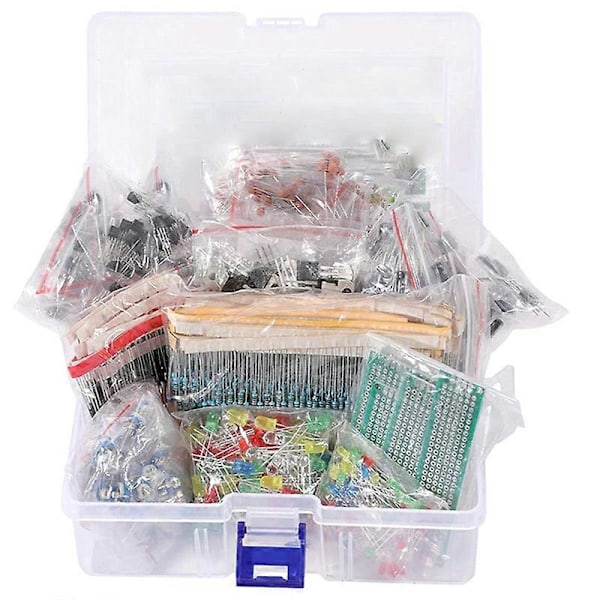 1818 kpl DIY Elektroniikkakomponenttisarja Valikoima Vastukset LED Triodi Kondensaattorit Diodit PCB Potenti