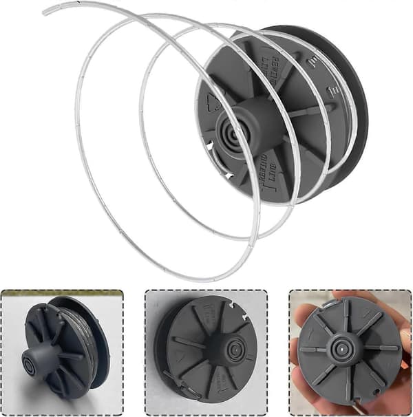 Pakke med 2 erstatningsspoler for gresstrimmere, 3m linespoler kompatible med flere gresstrimmermodeller
