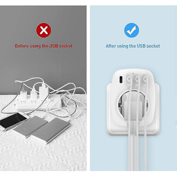Usb-pistorasia, 5-osainen pistorasia-adapteri, 1 euro-pistorasia, 3 Usb, 1 Type-c, monipistorasia-adapteri