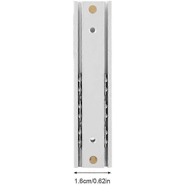 2 stk. Kraftige kugleleje skuffeskinner i aluminiumslegering, holdbare teleskopskinner, glat glide til skuffe (70 mm)