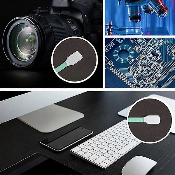100 stk. Rengørings-Swabs Skumspidser Svampepinde Til Blækstråleprinter Optiske Udstyr