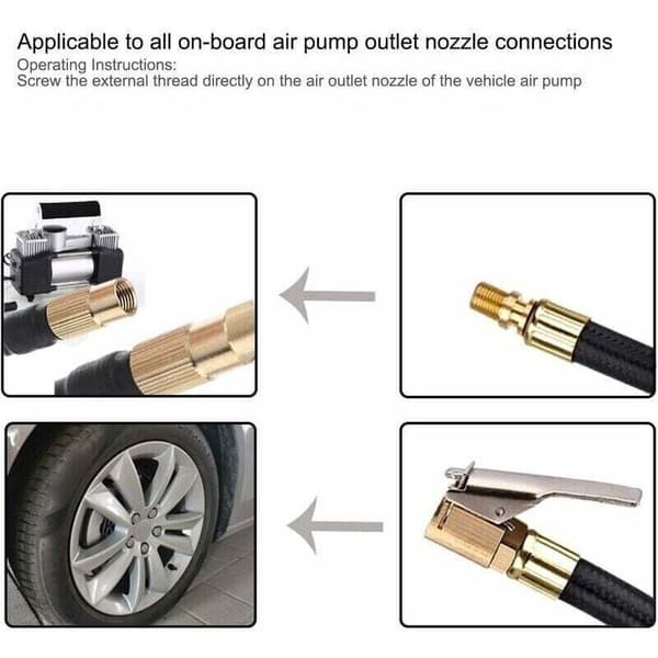 Förlängningsslang för däckpump. Pumpadapter med amerikansk ventil.