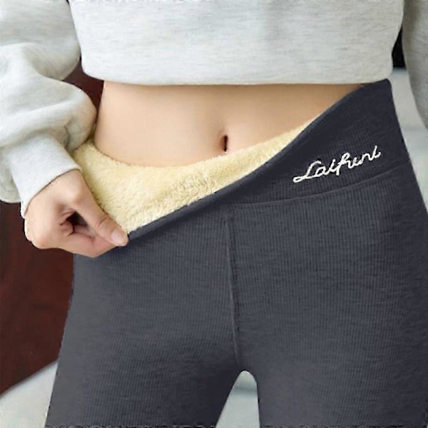 Lämpöleggingsit naisille vuorella ja korkealla vyötäröllä, tummanharmaa