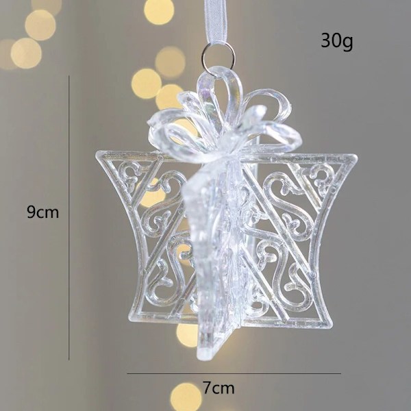 Juldekoration Akryl Kristall Vagnen Bells Älg Fjäril Julgransprydnader för is Xmas Party Dekor Velas Gift packs