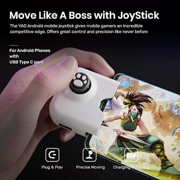 Mobil Spelkontroll Joystick för Android-telefon (Android Version 10 eller senare)