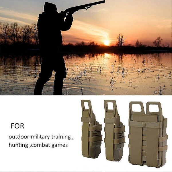 Taktisk Molle Hölster Magasinväska Gevär Pistol Magasin Ficka Set för Militär Jakt (Sandfärg)