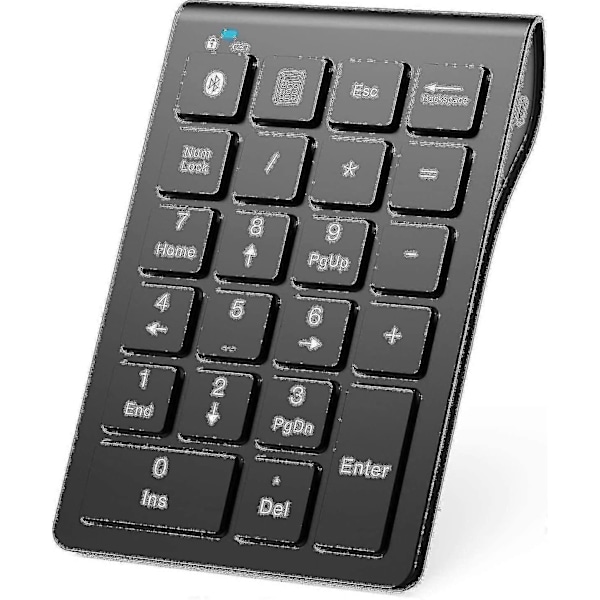 Bluetooth Numerisk Tastatur, Genopladeligt Trådløst Numerisk Tastatur, 22 Taster Bærbar Slank Numpad Finansiel Regnskab Bluetooth 10 Taster Hs-jie