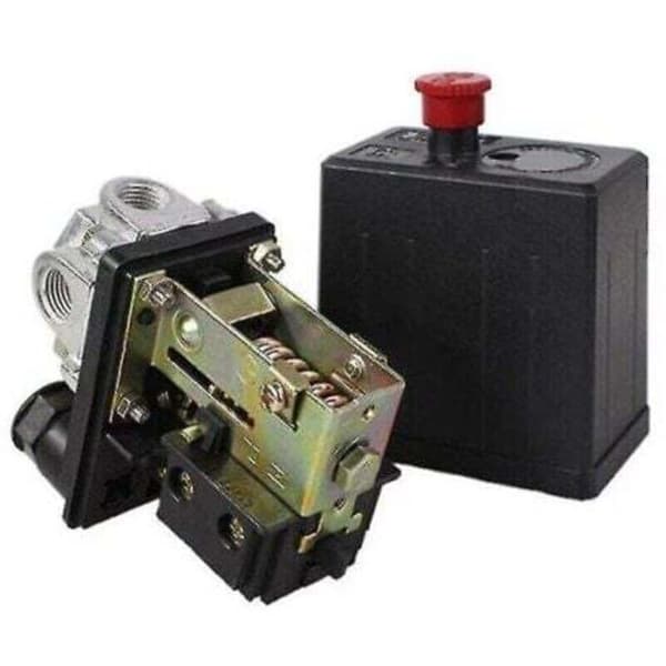 Kraftig 240V 175psi luftkompressor trykafbryder kontrolventil - sort