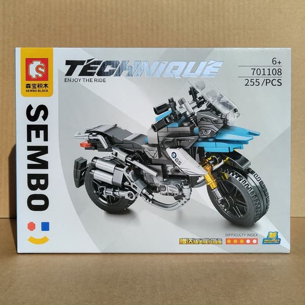 701108 Teknologi Samlet Cool Motorcykel Model med Base Børnelegetøj Drengegave