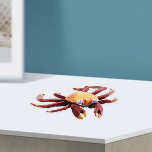 2x Håndmalet Mini Krabber Figurer Model Bordpynt til