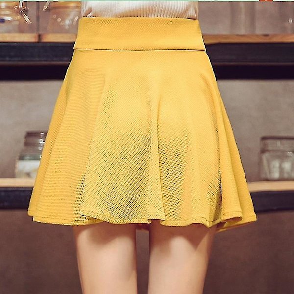 Dam sport plisserad minikjol Yellow 2XL