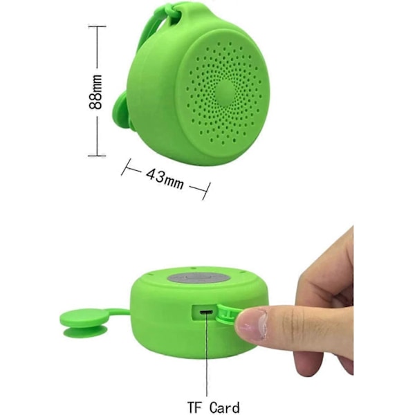 Bluetooth Duschhögtalare Vattentät Trådlös Portabel Bluetooth Duschhögtalare med Sugkopp Duschhögtalare för Strand, Pool, Hem, Fest, Svart