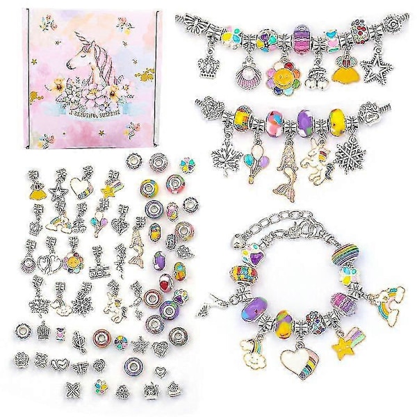 Qian Charm Rannekorun Valmistussarja, DIY Charm Korurannekorujen Valmistussarja Lahjapakkauksella
