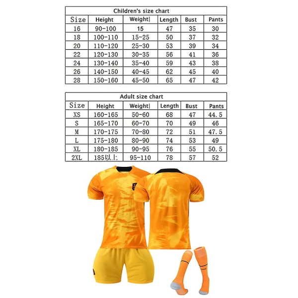 22-23 holländsk lagtröja fotbollströja för vuxna set XS
