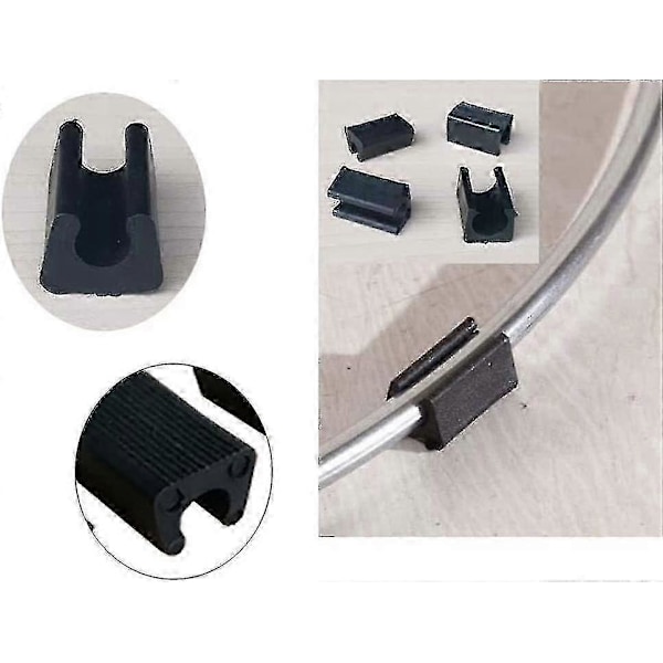 20 st Plast U-formade Stolsben 12mm Diameter Svart För Rörformade Stolar