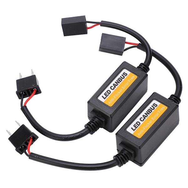 2 stk. LED Decoder Anti-Flicker Bilinstrumentbræt Fejlkode Fejlannullerer til H7 DC 9V-16V