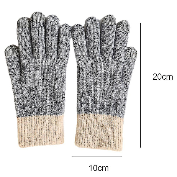 Vinter Touchscreen Stretch Thermal Magic Handskar Varm Ull Stickad Tjock Fleece Style1
