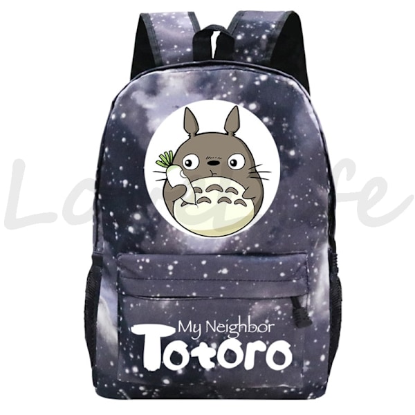 Min granne Totoro Ryggsäckar Anime Ryggsäck Mochila Pojkar Flickor Tecknade Skolväskor Studenter Bokväska Teenage Laptop Reseväska style 23