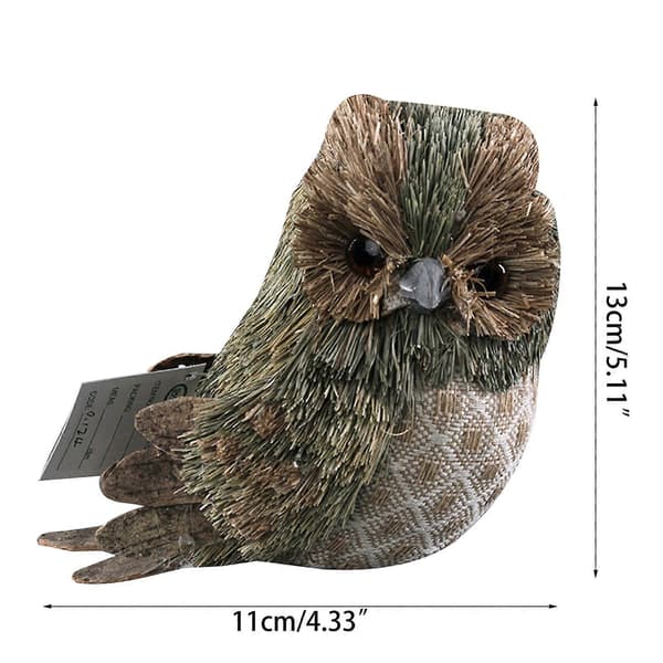 Kunstig Halm Ugle Ornament Simulation Dyr Figur Håndlavede Håndværk