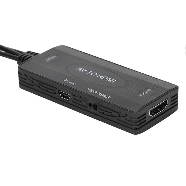 HighDefinition Konverter Audio Video til HighDefinition Multimedia Interface CVBS Adapter til TV VHS VCR DVD (Sort)