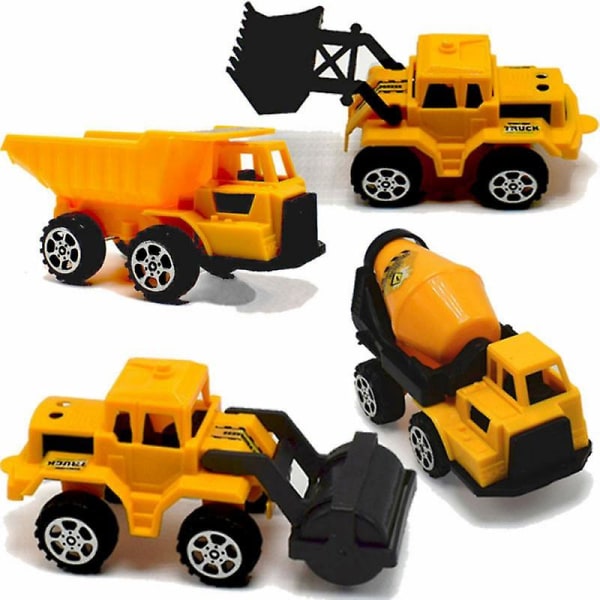 4st Teknisk fordonsmodell grävmaskin bulldozer traktor leksak