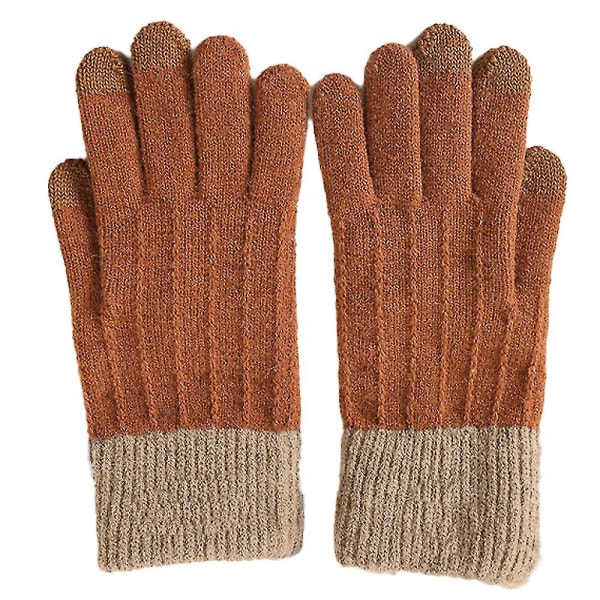 Vinter Touchscreen Stretch Thermal Magic Handskar Varm Ull Stickad Tjock Fleece Style3