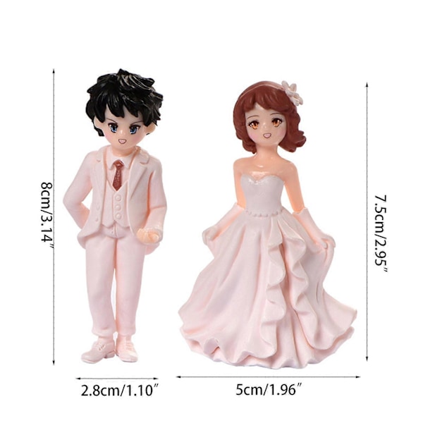 Miniatyr Par Figur 1 Par Valentinsdag Frieri Par for Dukke Ornament Hvit