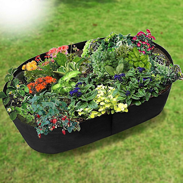Ny Ankomst Tyg Upphöjd Planteringsbädd Trädgård Odla Väskor Växtbädd Rektangulär Planterare för Växter Blommor och Grönsaker
