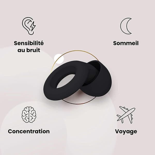 Ørepropper til søvn - Genanvendelig blød silikone høreværn + 2 ørepropper 3 par ørepropper - Støjreducerende - Fantastisk til rejser og studier -