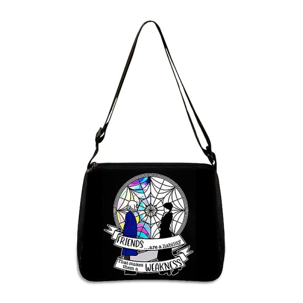 Onsdag Addams And Enid Handväska Gothic Girls Nevermore Academy Kvinnor Axelväska Tjej Shopping Reseväska Presentväska style 1 20CMX24CM