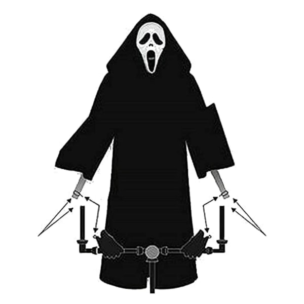 Trädgårdsghostface Fågelskrämma Utanför Hängande Läskigt skrik Spöke Fågelavstötare Kreativ Fågelskrämmare Dekorationer Halloween-dekoration 2pcs human skeleton