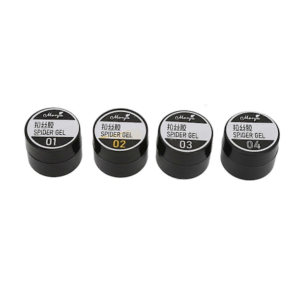 4 st Set Solid Polish Lim Färgstark Nagelspetsar Lim Gel Elastisk Nagelkonst Manikyr Lim