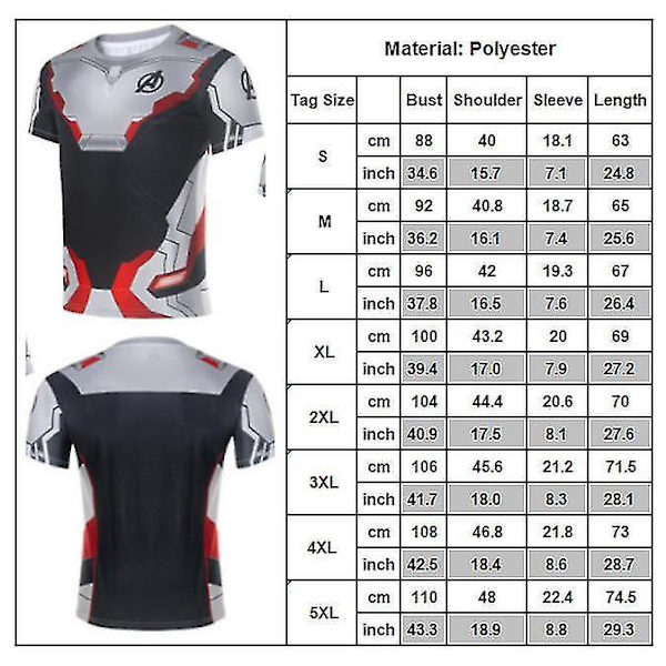 Marvel Avengers 4 Endgame 3d Print Herrkostymer Short Sleeve 4XL