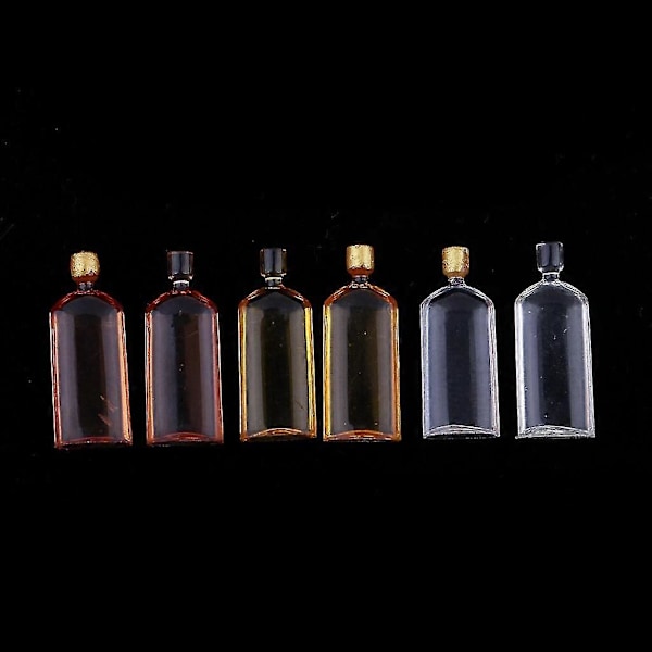 5x Sett med 6 stk Miniatyr Whiskyflasker Modell Dukkehus Matvarer Tilbehør
