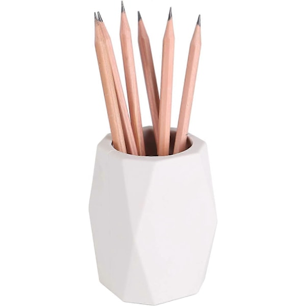 Silikone Blyantholder Geometrisk Pen Kop til Kontor Skrivebord Papirvarer Organizer Makeup Børsteholder