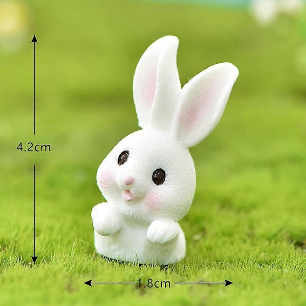 Mini påskehare dekoration Dyrefigur Resin Håndværk Kanin Have