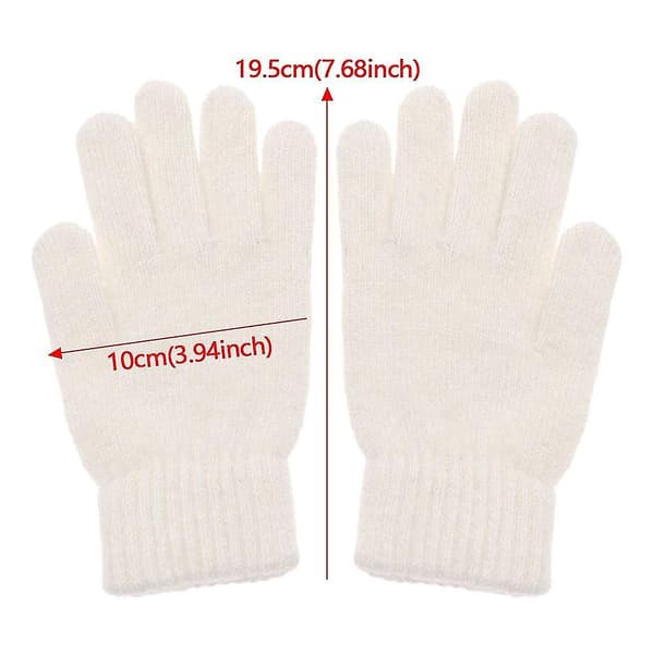 1 par Vinter Elastiska Ull Cashmere Cykelkörhandskar Hel Finger Vantar Dam Herr Mode Utomhus Skidhandskar Beige
