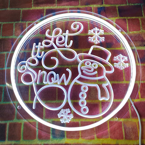 Ny julsnögubbe kreativ form neonljus 3D carving atmosfär ljus led