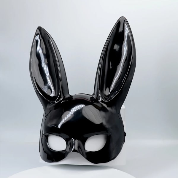 Damer Halloween Sexig Half Face Kanin Öron Mask black
