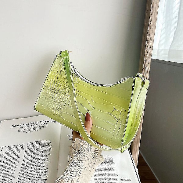 Fash Kvinnor Gradient Alligator Mönster Pu Axelrem Underarm Bag Dragkedja Pur