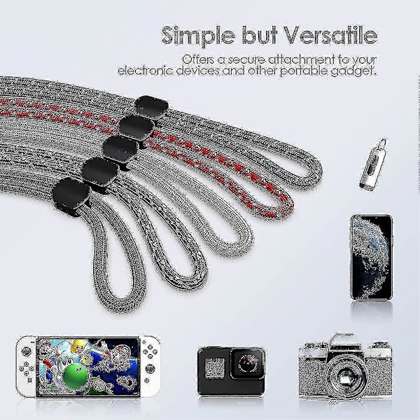 Håndleddsstropp Lanyard. 10 Pakk Justerbare Fargerike Nylon Håndleddsstropper-jie