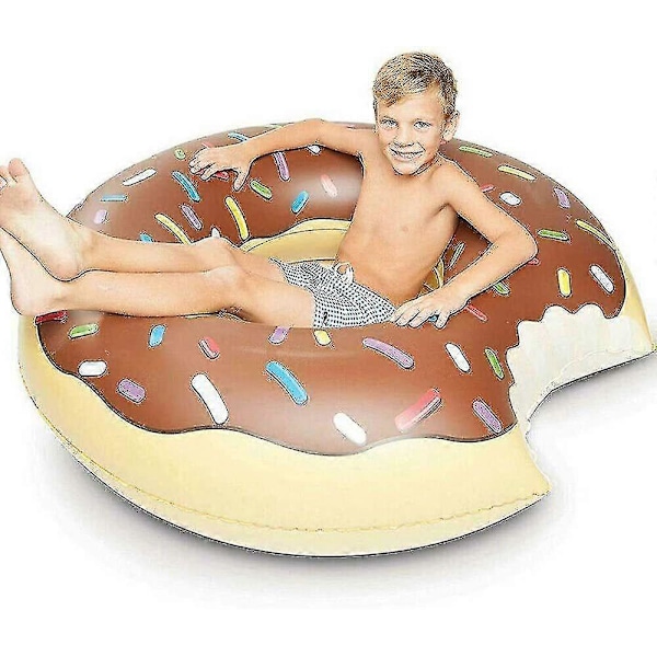 Uppblåsbar Donut Badring för Barn och Vuxna Pool Float Lilo Leksaker Munk SimhjälpAA