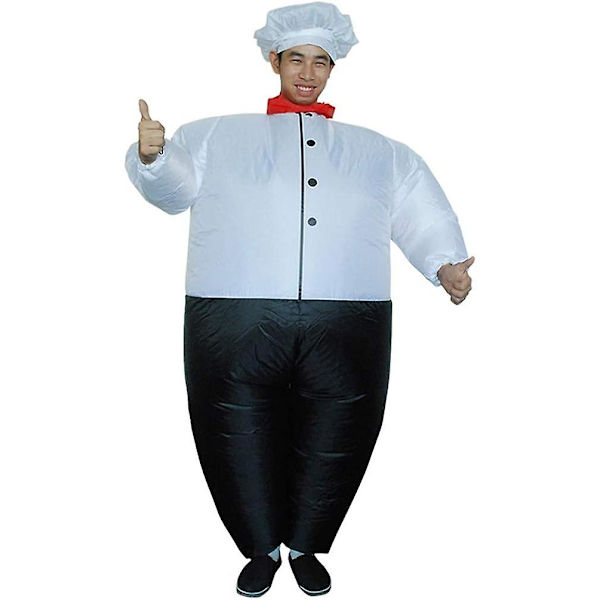 Uppblåsbar kockdräkt Air Blow- Up Cook kostym Halloween Cosplay Uppblåsbar kostym Helkroppsuppblåsbar kostym för dress- up Party Performance Bl