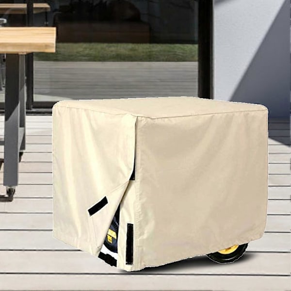 Vattentätt dammskydd för elgenerator utomhus, trädgård, uteplats (Beige)